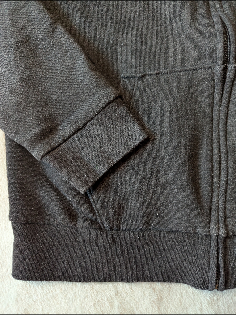 PINK Victoria's Secret Charcoal Gray 'LOVE PINK' Zip-Up Hoodie - Picture 4 of 9